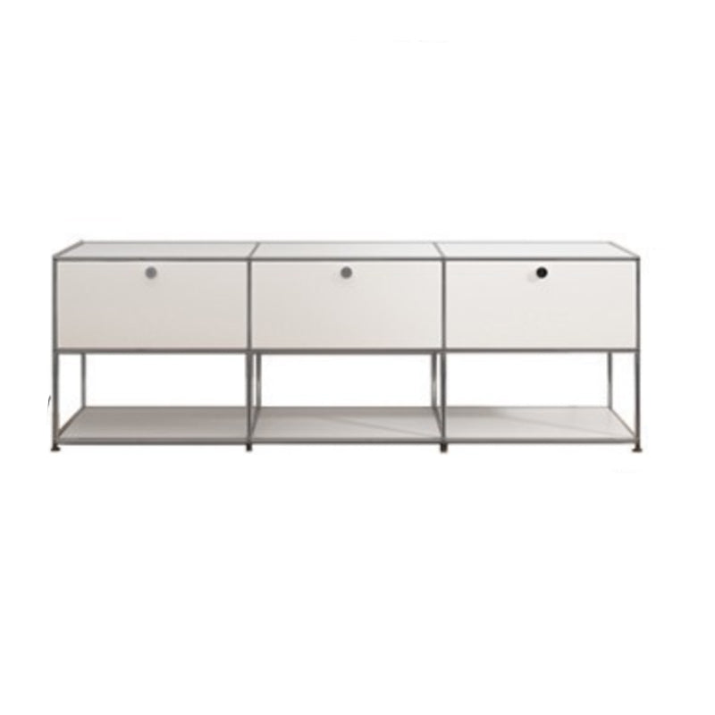 Sideboard in metallo bianco con cassetti a buffet da pranzo interno moderno