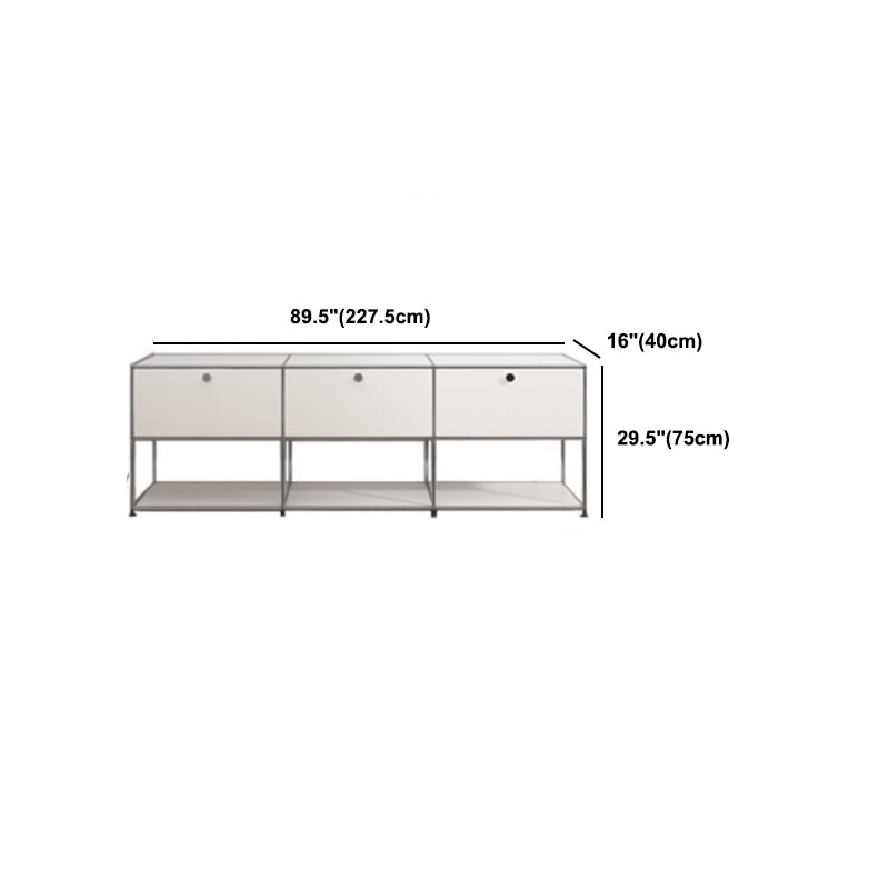 Sideboard in metallo bianco con cassetti a buffet da pranzo interno moderno