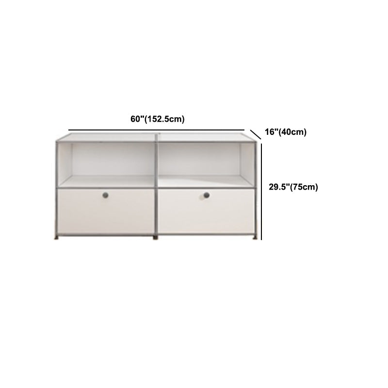 Sideboard in metallo bianco con cassetti a buffet da pranzo interno moderno