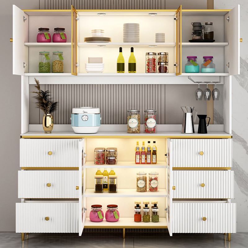 Weißer Glamstein Sideboard Holzrahmen Sideboard mit goldenen Beinen