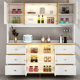 Weißer Glamstein Sideboard Holzrahmen Sideboard mit goldenen Beinen