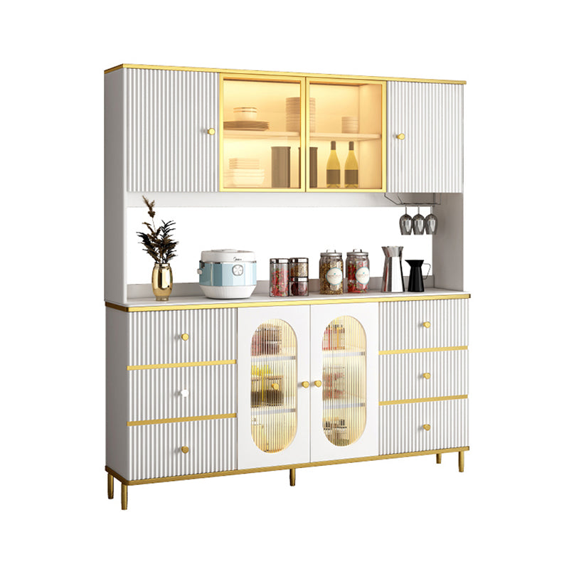 Weißer Glamstein Sideboard Holzrahmen Sideboard mit goldenen Beinen