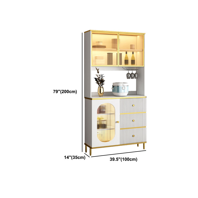 Weißer Glamstein Sideboard Holzrahmen Sideboard mit goldenen Beinen