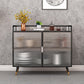 Server da pranzo contemporaneo per soggiorno Sideboard di finitura lucidata con gambe metalliche