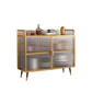 Server da pranzo contemporaneo per soggiorno Sideboard di finitura lucidata con gambe metalliche