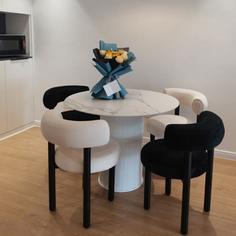 Metal Contemporary Upholstered Side Chair Matte Finish Open Back Dining Chair