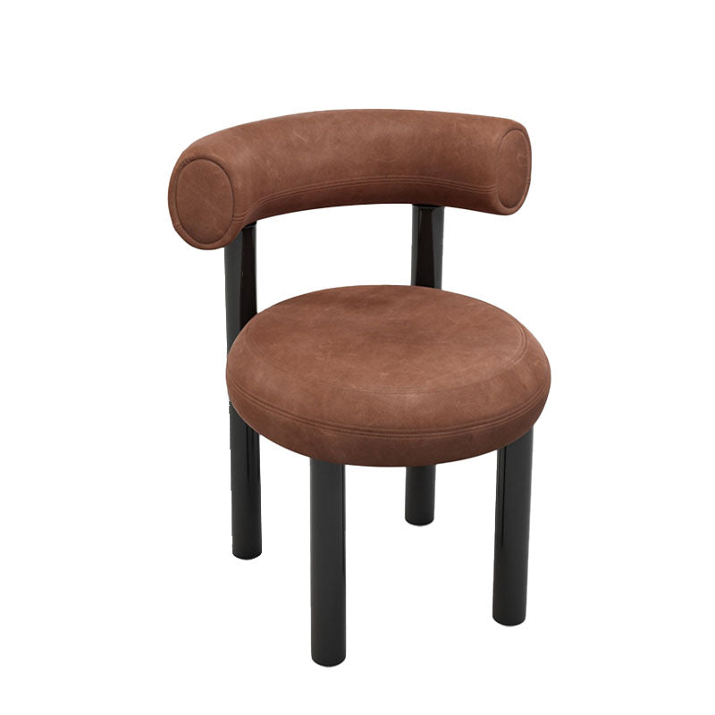 Metal Contemporary Upholstered Side Chair Matte Finish Open Back Dining Chair