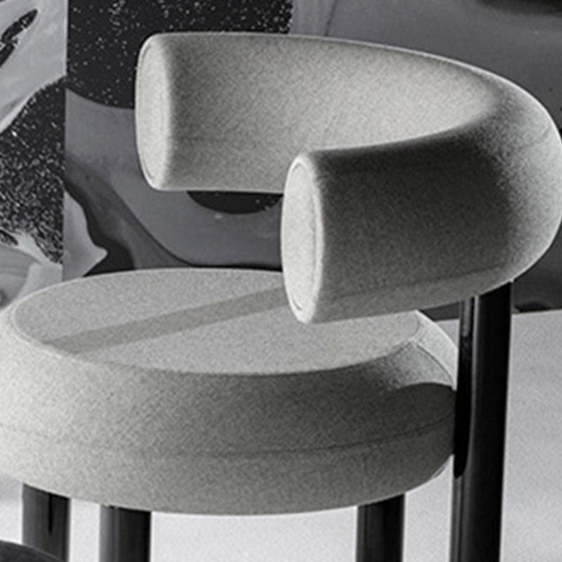 Metal Contemporary Upholstered Side Chair Matte Finish Open Back Dining Chair