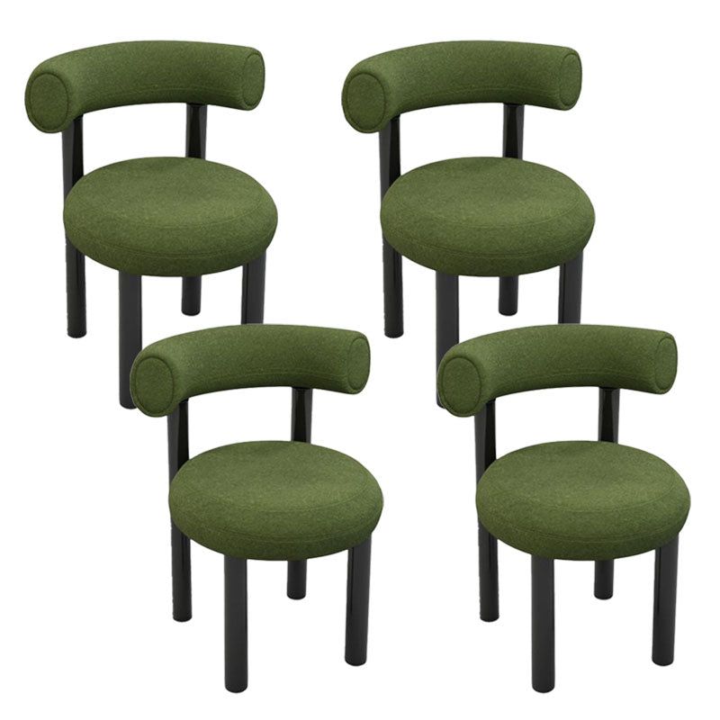 Metal Contemporary Upholstered Side Chair Matte Finish Open Back Dining Chair