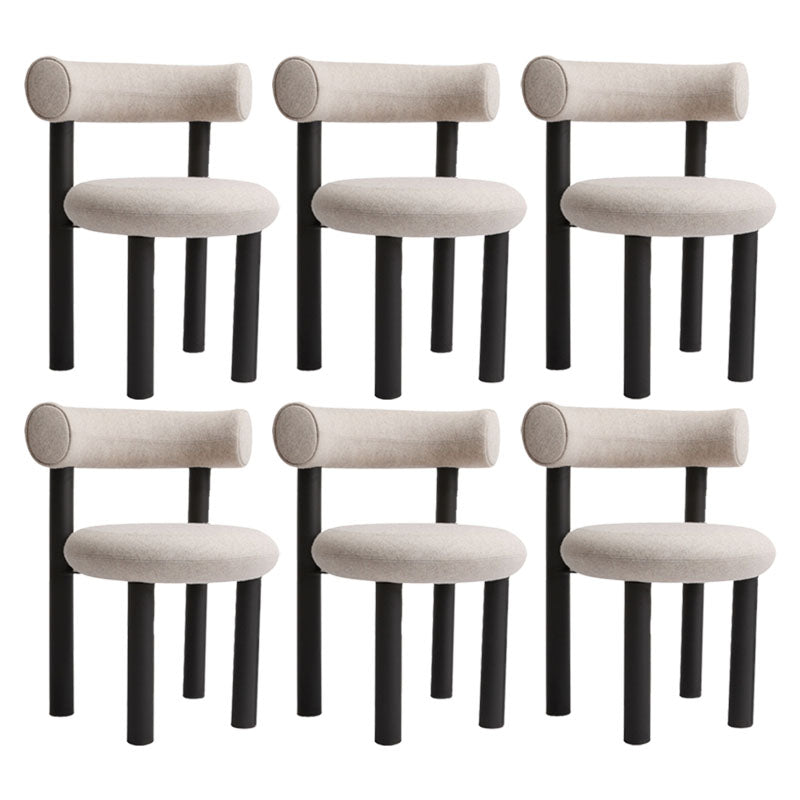 Metal Contemporary Upholstered Side Chair Matte Finish Open Back Dining Chair