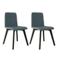 Contemporary Side Chair with Black Wood Legs Matte Finish Solid Back Dining Chair