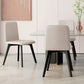 Contemporary Side Chair with Black Wood Legs Matte Finish Solid Back Dining Chair