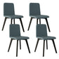 Contemporary Side Chair with Black Wood Legs Matte Finish Solid Back Dining Chair