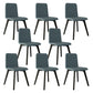 Contemporary Side Chair with Black Wood Legs Matte Finish Solid Back Dining Chair
