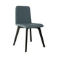 Contemporary Side Chair with Black Wood Legs Matte Finish Solid Back Dining Chair