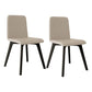 Contemporary Side Chair with Black Wood Legs Matte Finish Solid Back Dining Chair