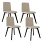 Contemporary Side Chair with Black Wood Legs Matte Finish Solid Back Dining Chair