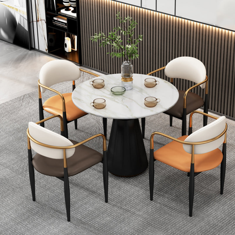 Metal Industrial Side Chair Metallic Finish Open Back Dining Arm Chair Clearhalo 'Dining Chairs' 'Dining Tables & Seating' 'dining_chair' 'furn' 'furn_dining_chair' 'Furniture' 'Kitchen & Dining Furniture' 6035350