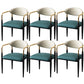Metal Industrial Side Chair Metallic Finish Open Back Dining Arm Chair Green 6 Piece Set Clearhalo 'Dining Chairs' 'Dining Tables & Seating' 'dining_chair' 'furn' 'furn_dining_chair' 'Furniture' 'Kitchen & Dining Furniture' 6035372