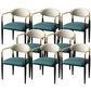Metal Industrial Side Chair Metallic Finish Open Back Dining Arm Chair Green 8 Piece Set Clearhalo 'Dining Chairs' 'Dining Tables & Seating' 'dining_chair' 'furn' 'furn_dining_chair' 'Furniture' 'Kitchen & Dining Furniture' 6035373