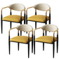 Metal Industrial Side Chair Metallic Finish Open Back Dining Arm Chair Yellow 4 Piece Set Clearhalo 'Dining Chairs' 'Dining Tables & Seating' 'dining_chair' 'furn' 'furn_dining_chair' 'Furniture' 'Kitchen & Dining Furniture' 6035376