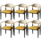 Metal Industrial Side Chair Metallic Finish Open Back Dining Arm Chair Yellow 6 Piece Set Clearhalo 'Dining Chairs' 'Dining Tables & Seating' 'dining_chair' 'furn' 'furn_dining_chair' 'Furniture' 'Kitchen & Dining Furniture' 6035377