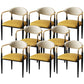 Metal Industrial Side Chair Metallic Finish Open Back Dining Arm Chair Yellow 8 Piece Set Clearhalo 'Dining Chairs' 'Dining Tables & Seating' 'dining_chair' 'furn' 'furn_dining_chair' 'Furniture' 'Kitchen & Dining Furniture' 6035378