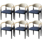 Metal Industrial Side Chair Metallic Finish Open Back Dining Arm Chair Blue 6 Piece Set Clearhalo 'Dining Chairs' 'Dining Tables & Seating' 'dining_chair' 'furn' 'furn_dining_chair' 'Furniture' 'Kitchen & Dining Furniture' 6035387