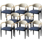 Metal Industrial Side Chair Metallic Finish Open Back Dining Arm Chair Blue 8 Piece Set Clearhalo 'Dining Chairs' 'Dining Tables & Seating' 'dining_chair' 'furn' 'furn_dining_chair' 'Furniture' 'Kitchen & Dining Furniture' 6035388