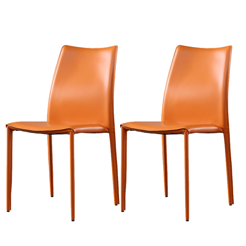 Chaises de salle à manger empilables en cuir fausse