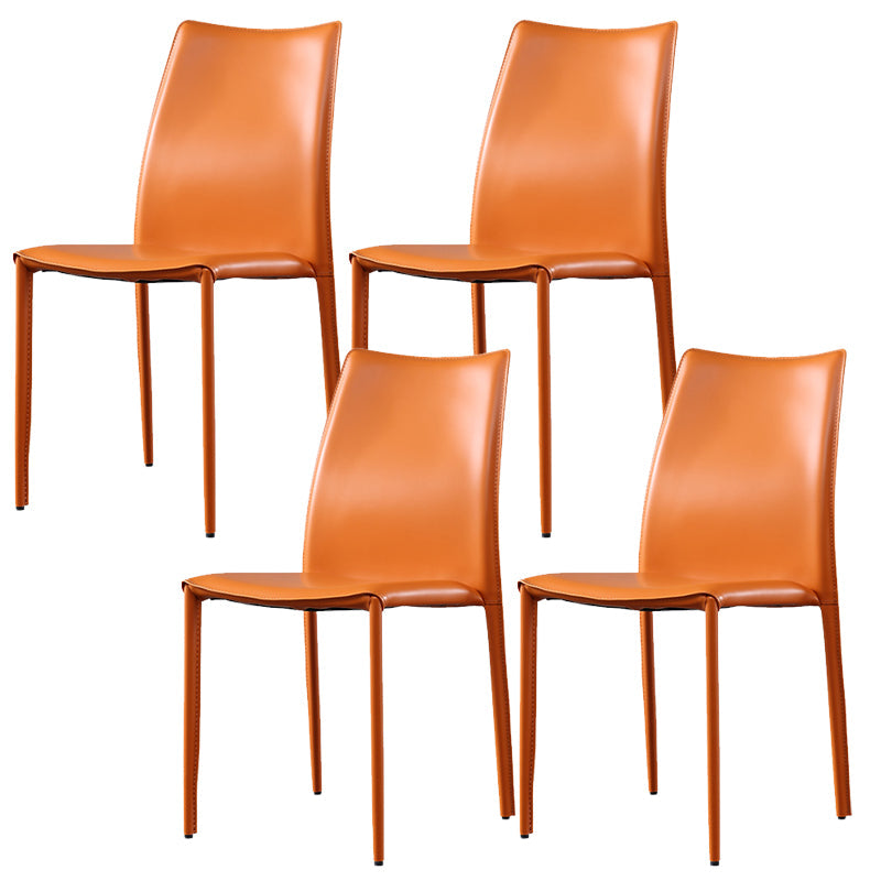 Chaises de salle à manger empilables en cuir fausse