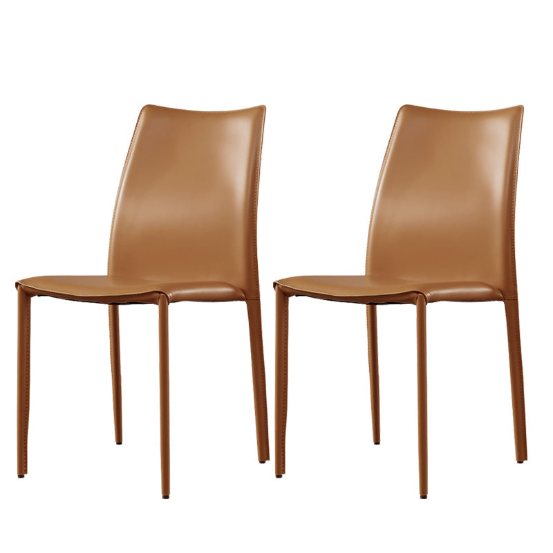 Chaises de salle à manger empilables en cuir fausse