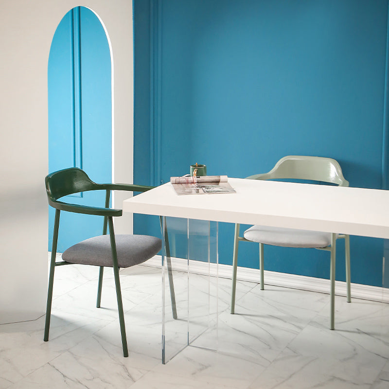 Contemporary Style Dining Chair Metal Open Back Dining Arm Chair Clearhalo 'Dining Chairs' 'Dining Tables & Seating' 'dining_chair' 'furn' 'furn_dining_chair' 'Furniture' 'Kitchen & Dining Furniture' 6035458