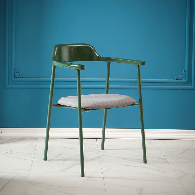 Contemporary Style Dining Chair Metal Open Back Dining Arm Chair Green Dark Gray 1 Piece Clearhalo 'Dining Chairs' 'Dining Tables & Seating' 'dining_chair' 'furn' 'furn_dining_chair' 'Furniture' 'Kitchen & Dining Furniture' 6035459