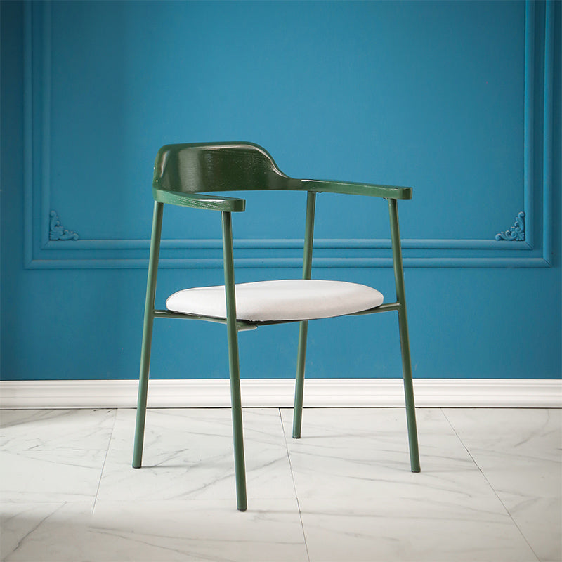 Contemporary Style Dining Chair Metal Open Back Dining Arm Chair Green Light Gray 1 Piece Clearhalo 'Dining Chairs' 'Dining Tables & Seating' 'dining_chair' 'furn' 'furn_dining_chair' 'Furniture' 'Kitchen & Dining Furniture' 6035467