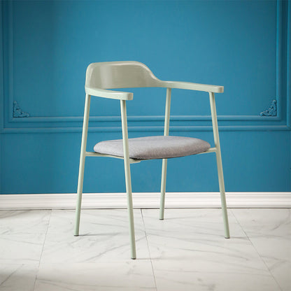 Contemporary Style Dining Chair Metal Open Back Dining Arm Chair Light Green Dark Gray 1 Piece Clearhalo 'Dining Chairs' 'Dining Tables & Seating' 'dining_chair' 'furn' 'furn_dining_chair' 'Furniture' 'Kitchen & Dining Furniture' 6035469