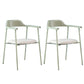 Contemporary Style Dining Chair Metal Open Back Dining Arm Chair Light Green Light Gray 2 Piece Set Clearhalo 'Dining Chairs' 'Dining Tables & Seating' 'dining_chair' 'furn' 'furn_dining_chair' 'Furniture' 'Kitchen & Dining Furniture' 6035471