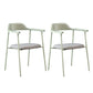 Contemporary Style Dining Chair Metal Open Back Dining Arm Chair Light Green Dark Gray 2 Piece Set Clearhalo 'Dining Chairs' 'Dining Tables & Seating' 'dining_chair' 'furn' 'furn_dining_chair' 'Furniture' 'Kitchen & Dining Furniture' 6035475
