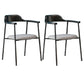 Contemporary Style Dining Chair Metal Open Back Dining Arm Chair Black Dark Gray 2 Piece Set Clearhalo 'Dining Chairs' 'Dining Tables & Seating' 'dining_chair' 'furn' 'furn_dining_chair' 'Furniture' 'Kitchen & Dining Furniture' 6035477