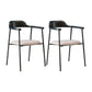 Contemporary Style Dining Chair Metal Open Back Dining Arm Chair Black Gray 2 Piece Set Clearhalo 'Dining Chairs' 'Dining Tables & Seating' 'dining_chair' 'furn' 'furn_dining_chair' 'Furniture' 'Kitchen & Dining Furniture' 6035478
