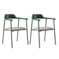 Contemporary Style Dining Chair Metal Open Back Dining Arm Chair Green Dark Gray 2 Piece Set Clearhalo 'Dining Chairs' 'Dining Tables & Seating' 'dining_chair' 'furn' 'furn_dining_chair' 'Furniture' 'Kitchen & Dining Furniture' 6035479