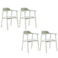Contemporary Style Dining Chair Metal Open Back Dining Arm Chair Light Green Light Gray 4 Piece Set Clearhalo 'Dining Chairs' 'Dining Tables & Seating' 'dining_chair' 'furn' 'furn_dining_chair' 'Furniture' 'Kitchen & Dining Furniture' 6035483