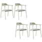 Contemporary Style Dining Chair Metal Open Back Dining Arm Chair Light Green Dark Gray 4 Piece Set Clearhalo 'Dining Chairs' 'Dining Tables & Seating' 'dining_chair' 'furn' 'furn_dining_chair' 'Furniture' 'Kitchen & Dining Furniture' 6035484