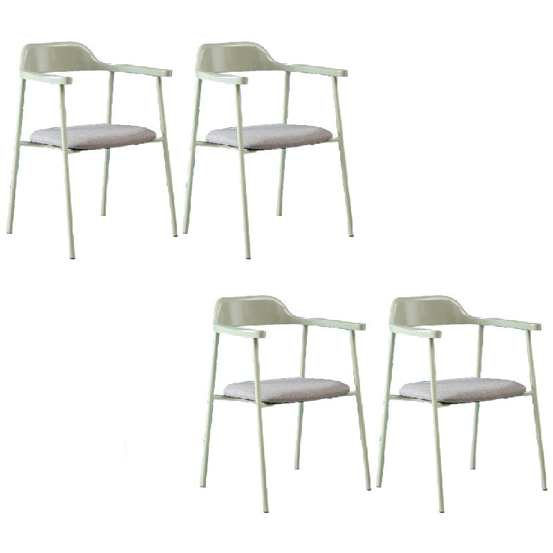 Contemporary Style Dining Chair Metal Open Back Dining Arm Chair Light Green Dark Gray 4 Piece Set Clearhalo 'Dining Chairs' 'Dining Tables & Seating' 'dining_chair' 'furn' 'furn_dining_chair' 'Furniture' 'Kitchen & Dining Furniture' 6035484