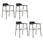 Contemporary Style Dining Chair Metal Open Back Dining Arm Chair Black Light Gray 4 Piece Set Clearhalo 'Dining Chairs' 'Dining Tables & Seating' 'dining_chair' 'furn' 'furn_dining_chair' 'Furniture' 'Kitchen & Dining Furniture' 6035485