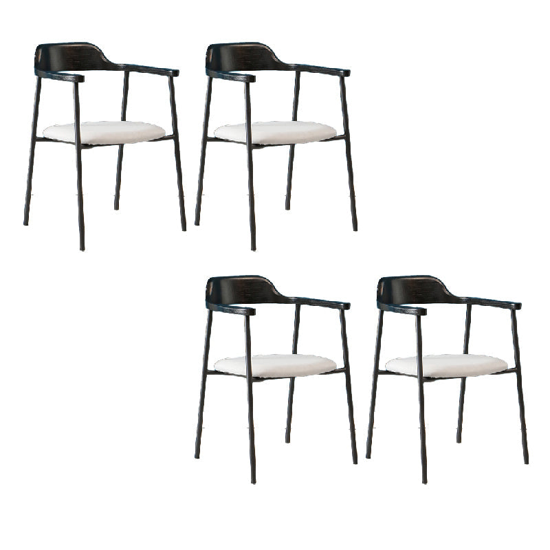 Contemporary Style Dining Chair Metal Open Back Dining Arm Chair Black Light Gray 4 Piece Set Clearhalo 'Dining Chairs' 'Dining Tables & Seating' 'dining_chair' 'furn' 'furn_dining_chair' 'Furniture' 'Kitchen & Dining Furniture' 6035485
