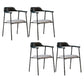 Contemporary Style Dining Chair Metal Open Back Dining Arm Chair Black Dark Gray 4 Piece Set Clearhalo 'Dining Chairs' 'Dining Tables & Seating' 'dining_chair' 'furn' 'furn_dining_chair' 'Furniture' 'Kitchen & Dining Furniture' 6035486