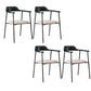 Contemporary Style Dining Chair Metal Open Back Dining Arm Chair Black Gray 4 Piece Set Clearhalo 'Dining Chairs' 'Dining Tables & Seating' 'dining_chair' 'furn' 'furn_dining_chair' 'Furniture' 'Kitchen & Dining Furniture' 6035487