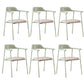 Contemporary Style Dining Chair Metal Open Back Dining Arm Chair Light Green Light Gray 6 Piece Set Clearhalo 'Dining Chairs' 'Dining Tables & Seating' 'dining_chair' 'furn' 'furn_dining_chair' 'Furniture' 'Kitchen & Dining Furniture' 6035491