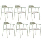 Contemporary Style Dining Chair Metal Open Back Dining Arm Chair Light Green Gray 6 Piece Set Clearhalo 'Dining Chairs' 'Dining Tables & Seating' 'dining_chair' 'furn' 'furn_dining_chair' 'Furniture' 'Kitchen & Dining Furniture' 6035492